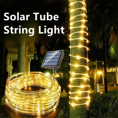 39ft 100LED Solar Rope Lights Outdoor Tube String Fairy Strip Garden Waterproof - Image 1 of 4
