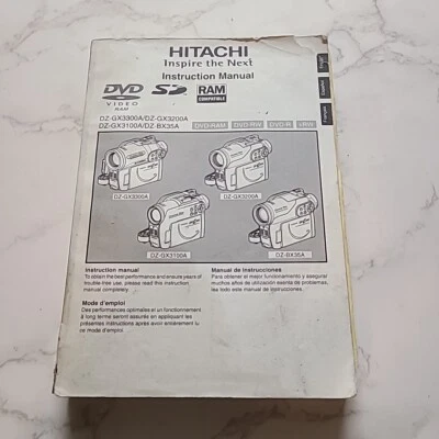 Hitachi English Spanish Manual for DZ-GX3300A, DZ-GX3200A, DZ-BX35A Camcorders - Image 1 of 4