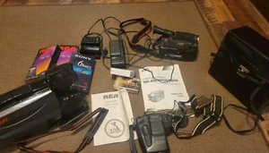 Vintage Name Brand Camcorders Video Cameras Mixed Lot Used Conditions - Picture 1 of 24