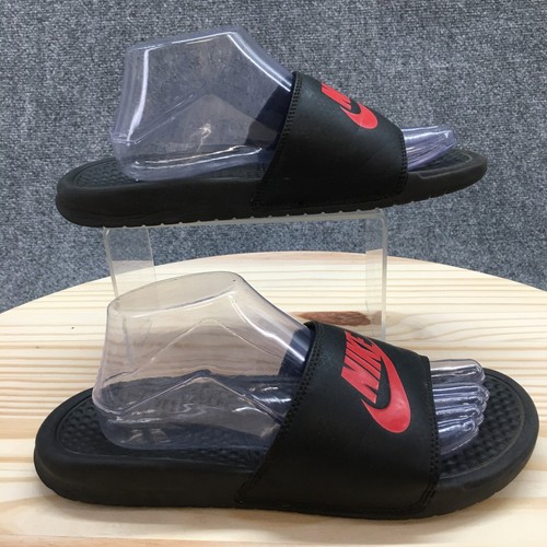 Scarpe Nike Uomo 8 Benassi JDI Casual Comfort Slip On Slide Nero Rosso Ballerine