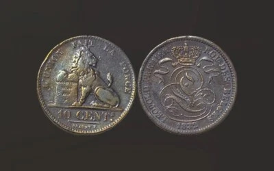 1832 BELGIUM Kingdom 10 centimes VF Lion Copper King Leopold Rare (FM269) - Image 1 of 3