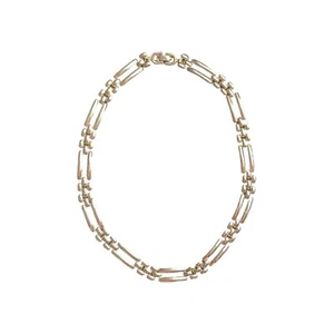 Monet Necklace Goldtone Signed Weave Interlock Design ~16 1/2 Inch Length feb25 - Picture 1 of 9