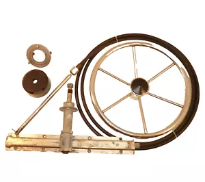 Teleflex Boat Helm Steering Rack + Cable W/ 16" Stainless Steel Steering Wheel - Bild 1 von 5