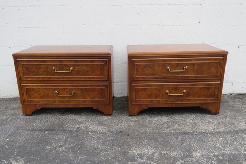Hollywood Regency Large Nightstands Side End Tables a Pair by Tomlinson 4990 Cover