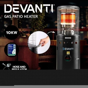 Outdoor Gas Patio Heater AGA Hose and Regulator 10kW Eco-Plus Heat Portable - Picture 1 of 7