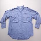 Cabela's Guidewear Vented Button Down Shirt Mens SMall Blue Long Sleeve Fishing