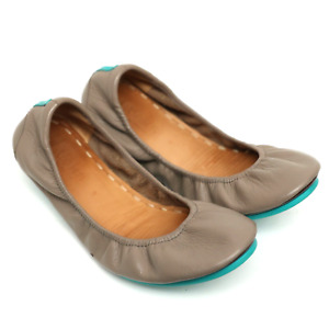 Tieks by Gavrieli Taupe Leather Ballet Flats Foldable Shoes Size 8