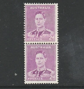 1942 2d PURPLE SMALL/LARGE HOLE COIL PAIR WITH JOIN "MINT" SG 185A £50 "SCARCE" - Picture 1 of 2