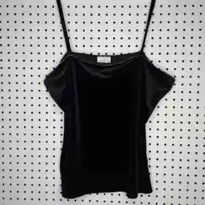 Vol. 1 Vtg Velvet Camisole XXXL Womens Black Stretch Colorful Sequin Square Neck - Picture 1 of 5