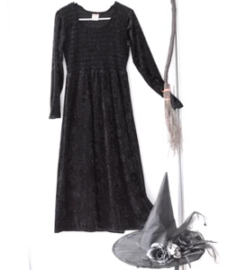 Kostüm Kleid 36, 38, S, M, Samt schwarz Hexe Vampir Gothic Fledermaus Karneval - Bild 1 von 9