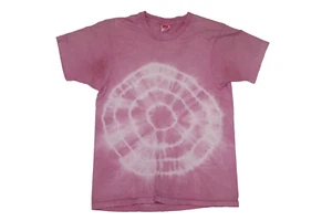 Vintage Hanes Single Stitch PINK Tie Dye Short Sleeve 90s T Shirt Womens S USA - Picture 1 of 7