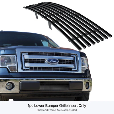 For 2009-2014 Ford F-150 Lower Bumper Stainless Black Billet Grille Grill Insert - Image 1 of 4