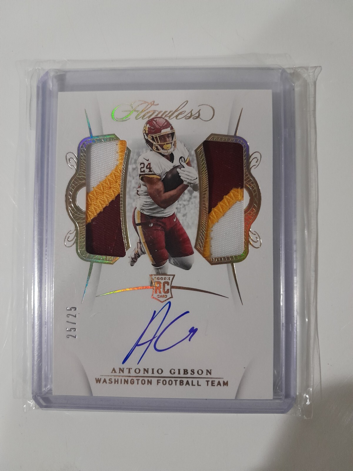 2020 Flawless Football Antonio Gibson RPA Rookie Auto Dual Patch 25/25