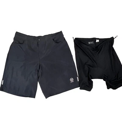 2 peças shorts e shorts acolchoados CANARI ciclismo largo mountain bike preto masculino 2XL - Imagem 1 de 4