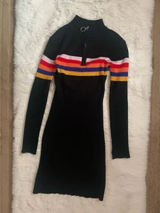 Casual Midi Multicolor Dress for Young Women Multicolor Stripes Casual Dress - Picture 1 of 1
