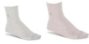 2 Paar Birkenstock Baumwolle Bling Ajour Socken grau & blush pink metallic Größe 5-7 - Bild 1 von 4