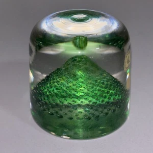 Seltener Alfred Taube, Western Germany, grüner Glasblasenhügel Briefbeschwerer - Bild 1 von 8