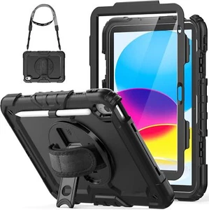 For iPad 11-inch (A16) 2025/iPad 10th Gen Shockproof Stand Screen Protector Case - Picture 1 of 96