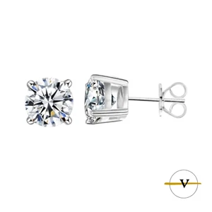 ORECCHINI DONNA IN ARGENTO 925 E ZIRCONI 5A DI 6 MM COLORE DIAMANTE VINCENT PAUL - Foto 1 di 6