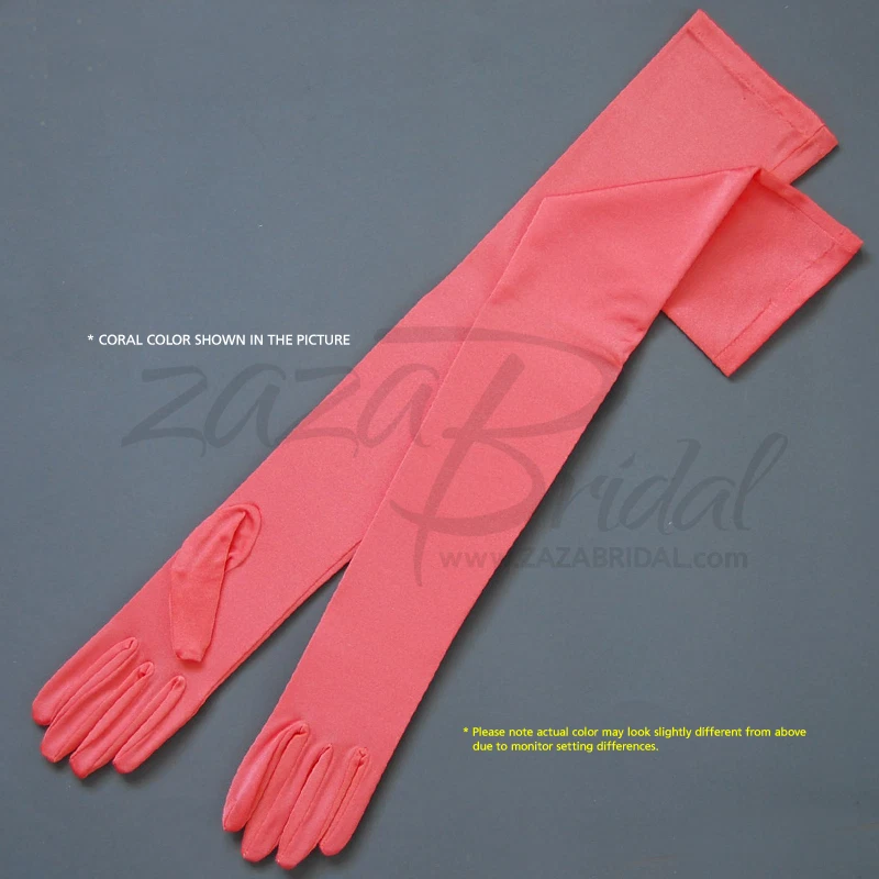 Guantes de vestir de satén con acabado mate elástico en 4 vías de 23,5" de largo longitud de ópera 16BL Foto 1 de 1