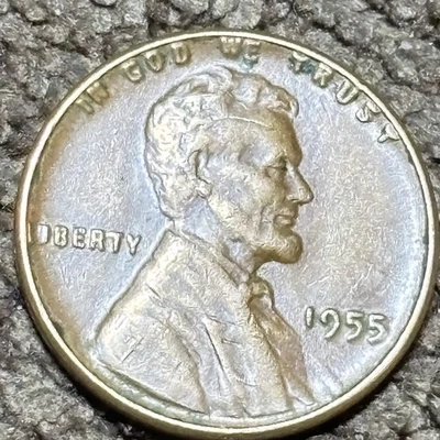 1955 Penny With Ghost Doubling On The Last 5 And L On Liberty. With Head Crack. - Image 1 of 4