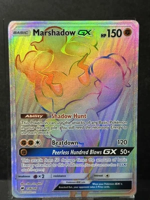 Marshadow GX, Rainbow Rare 156/147 *SECRET* Pokémon Sun And Moon Burning Shadows - Image 1 of 3