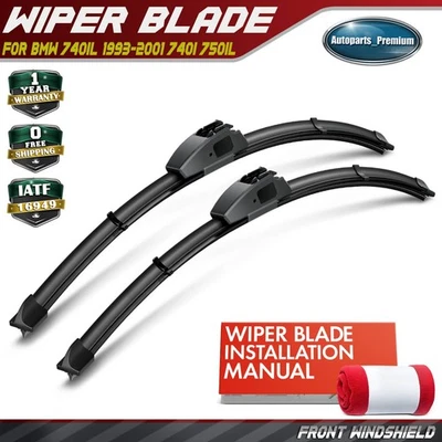 2Pcs Front 22" & 24" Windshield Wiper Blades for BMW 740iL 1993-2001 740i 750iL - Image 1 of 4