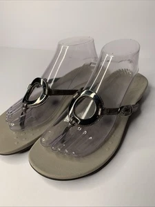 Vionic Womens Size 9 Karina Slip On Thong Sandals Comfort Shoes Pewter - Picture 1 of 13