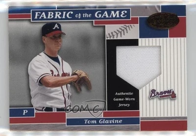 2002 Leaf 认证游戏织物青铜模切板 /100 Tom Glavine 名堂 — 第 1/2 张图片