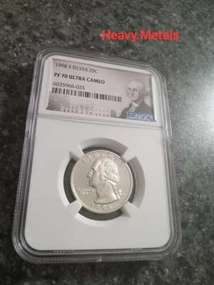 1998-S Washington Silver Proof Quarter PF70 NGC EXCELLENT LOW PRICE!! - Image 1 of 4