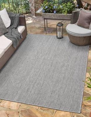 Alfombra Angela Easy Yute Interior Exterior, Aspecto Yute Sólido Natural 4x6, Poliéster,... Foto 1 de 4