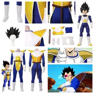 Dragon Ball Z Vegeta Cosplay Halloween Deluxe Battle Costume+Gloves fullSuit - Picture 1 of 11