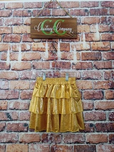 Girls Metallic Ruffle Gold Skirt Size6 - Picture 1 of 9