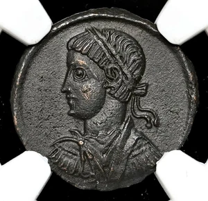 ROMAN EMPIRE. Constantius II. AD 337-361. Æ Follis, Anepigraphic, Rare NGC XF - Picture 1 of 4