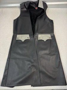Chaleco Abierto Cadena Carmesí Cuero Works Talla XL Largo Cuero Negro Juegos con disfraces Medieval - Imagen 1 de 7