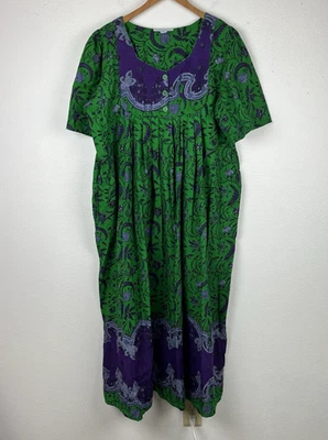 Only Necessities 1X Vestido Casa Floral Muumuu Bolsillos Colorido Boho Foto 1 de 4