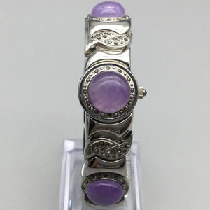 Marcel Drucker verstecktes Zifferblatt Damenuhr 18 mm lila Cabochon neue Batterie 6,5" - Bild 1 von 16