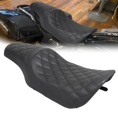 Black Stitch Front Rear Seat For Harley Road King Street Glide Models 1997-2007 Foto 1 de 4