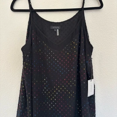 Top 1.State Mujer Talla 1X Arco Iris Punto Suizo Fiesta Noche Nuevo con Etiquetas Foto 1 de 4