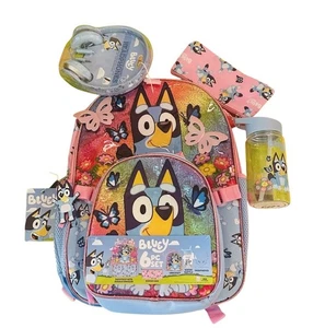 Bluey 17" 6-Piece Backpack Set with Headphones New - Picture 1 of 2