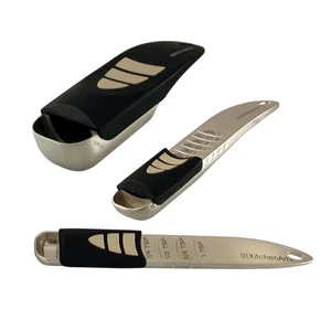 Cook’s Pro Adjust-A-Measure Set, 3-Piece, Satin,Black and Silver - Picture 1 of 4