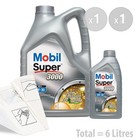 Car Engine Oil Service Kit / Pack 6 LITRES Mobil Super 3000 XE1 5W-30 6L