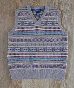 POLO Ralph Lauren Boys Lambs Wool Fair Isle Sweater Vest Size M NWOT - Picture 1 of 5