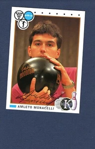 Amleto Monacelli 1990 Kingpins On Card Autograph PBA Bowling RC - Picture 1 of 2