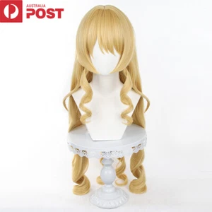 Genshin Impact Navia Blonde Gold Long Hair Wig Straight Cosplay Costume 90cm - Picture 1 of 6