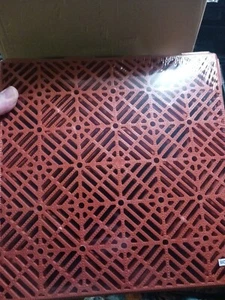 Lot of 10 Pcs Interlocking Rubber Snap Pathway Walkway Patio Tile Mats Red - Picture 1 of 6
