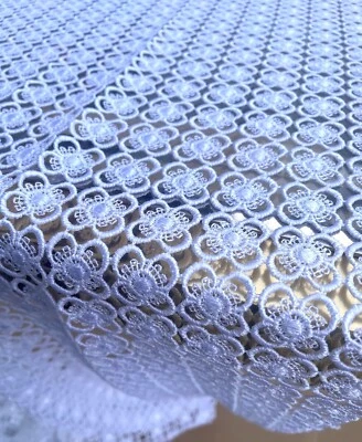 Tischläufer Spitzenborte Gipüre-Spitze Plauener Spitze Tischdecke Meterware Weiß - Bild 1 von 4