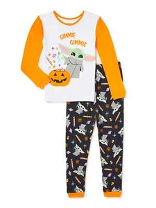 Star Wars Baby Yoda Girls Halloween 2-Piece Pajamas Set, White Size 4 - Picture 1 of 5