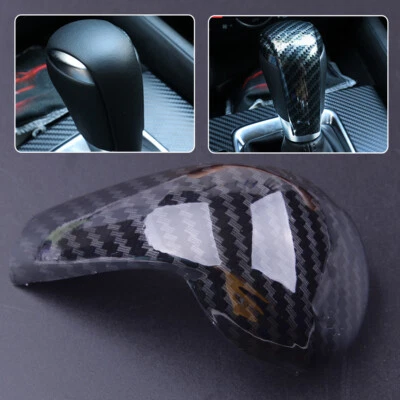 Black Carbon Fiber Gear Shift Knob Cover Trim Fit For Mazda 3 6 CX-3 CX-5 CX-9 v - image 1 of 3