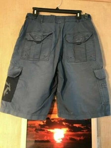 Rusty men’s flat front solid cargo short teal blue size 30 - Picture 1 of 10